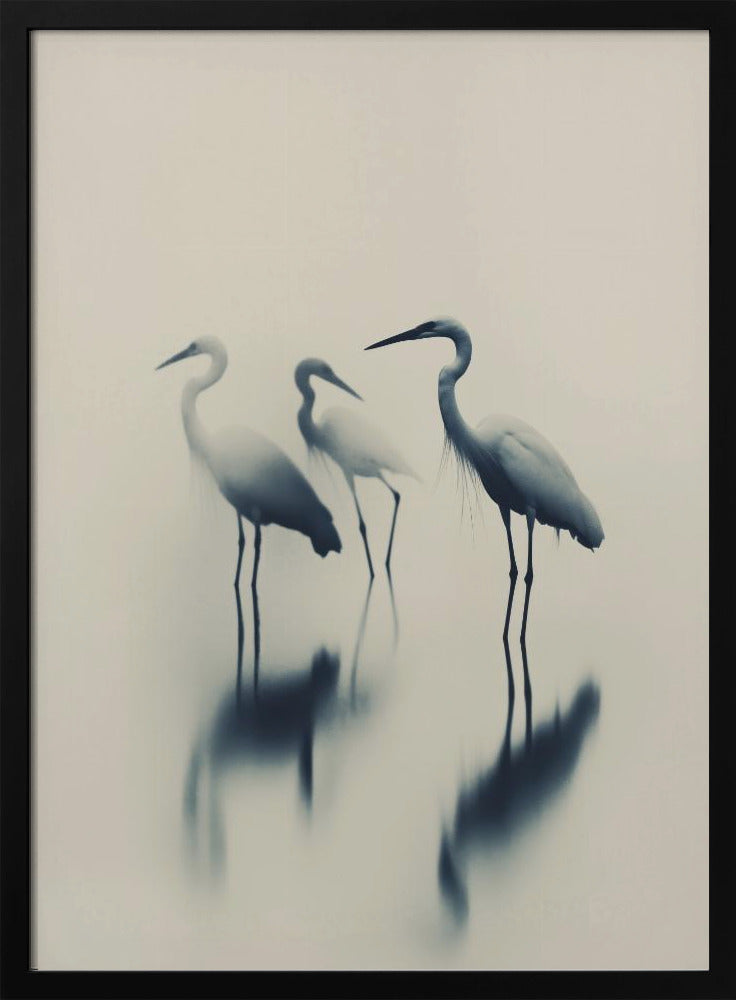 Birds In Lake Poster