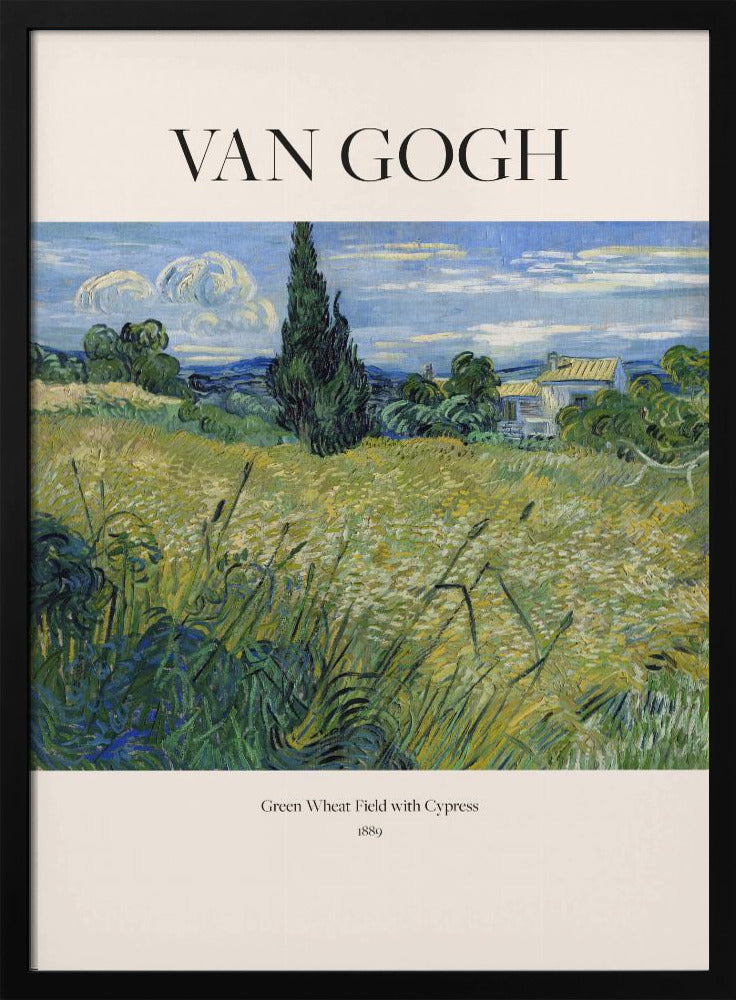 Green Wheat Field With Cypress (1889) Van Gogh Poster