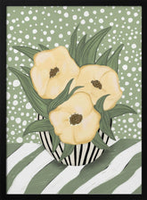 Yellow poppies in vase Poster