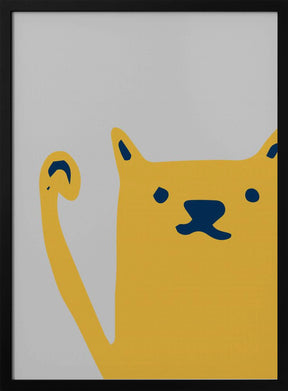 Cute Cat Yellow Poster