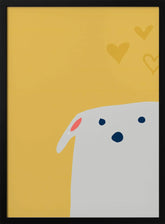 Cute Dog Yellow Poster