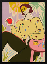 Woman With Apple Poster