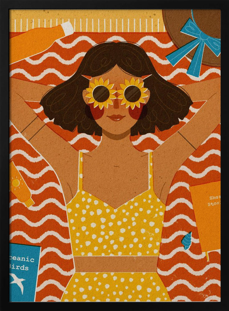 Girl at the Beach Poster