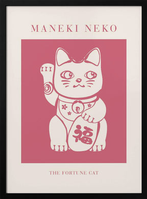 Maneki-neko Cat Pink Poster