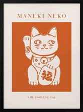 Maneki-neko Cat Orange Poster