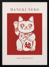 Maneki-Neko Cat Red Poster