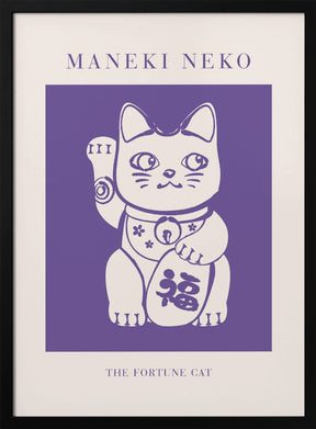 Maneki-neko Cat Purple Poster