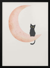 Cat Crescent Moon Poster