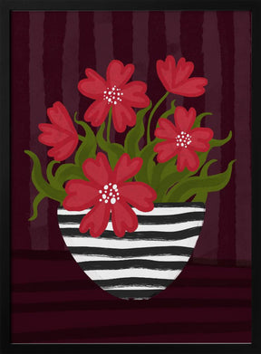 Striped Vase Poster