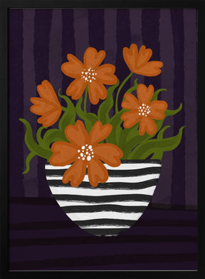 Striped Vase Poster