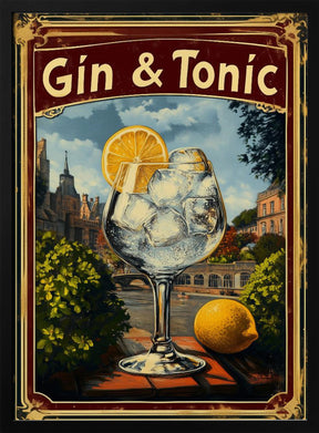 Gin &amp; Tonic Vintage Poster