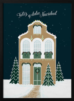 Starry gingerbread home - Feliz y dulce Navidad Poster