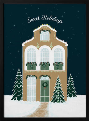 Starry gingerbread home - Sweet holidays Poster