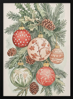 Christmas Ornaments I Poster