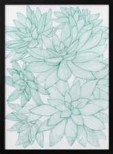 Turquoise Succulents Poster