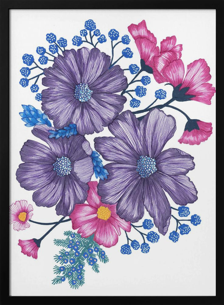 Pink and Purple Florals Poster