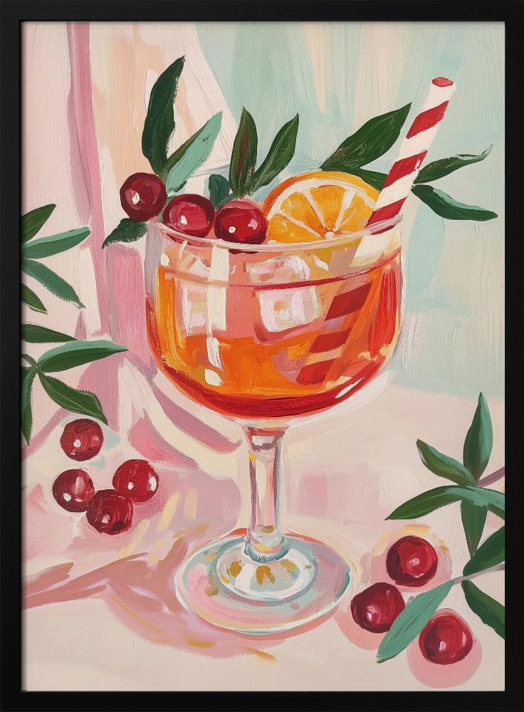 Christmas Aperol Spritz Cocktail Poster