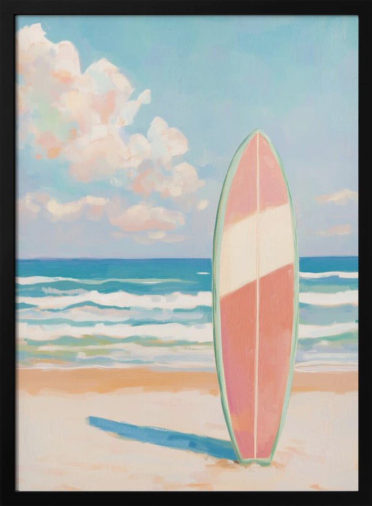 Sea Beach Surfboard Poster