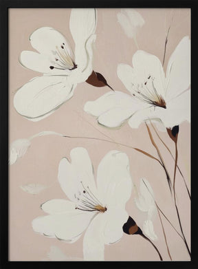 Minimalist White Flowers Poster