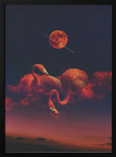 Red Flamingos Poster