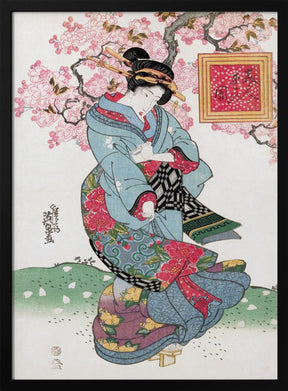 Japanese Woman (1828) Vintage Woodblock Print Poster