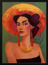 Mexican lady in sombrero Poster