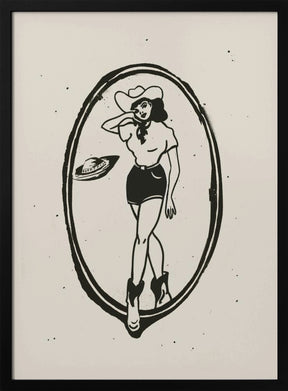 Pinup Space Cowgirl Poster