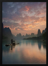 Li River Sunrise Poster