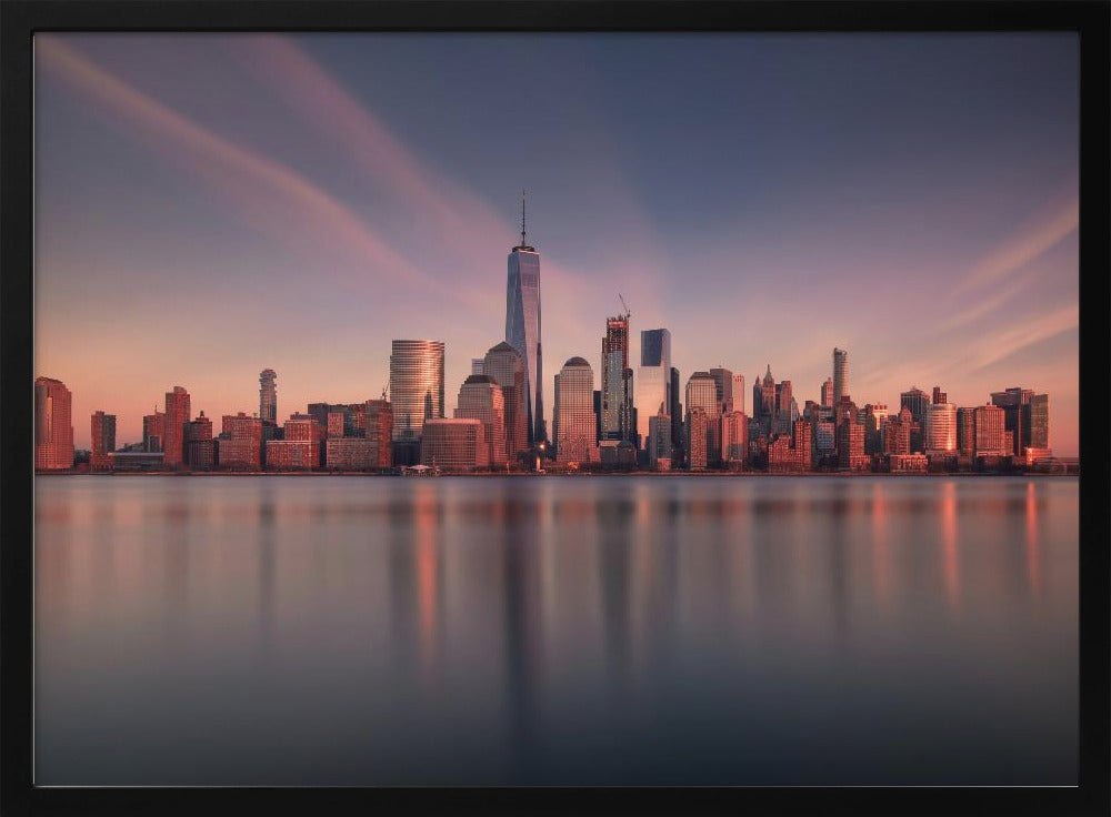 Lower Manhattan at dusk Poster