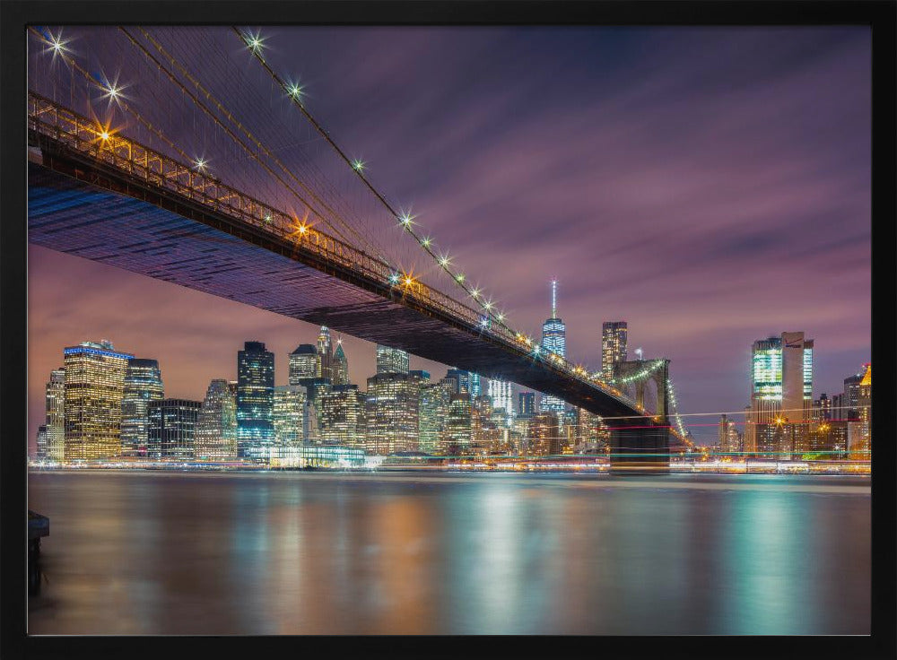 Brooklyn Bridge at Night Poster