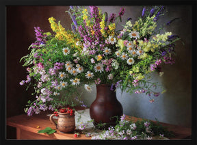 Still life with wildflowers and berries Poster