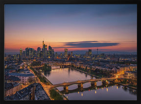 Frankfurt Skyline at sunset Poster