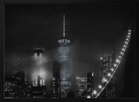 Night cityscape from the Brooklyn Bridge Poster