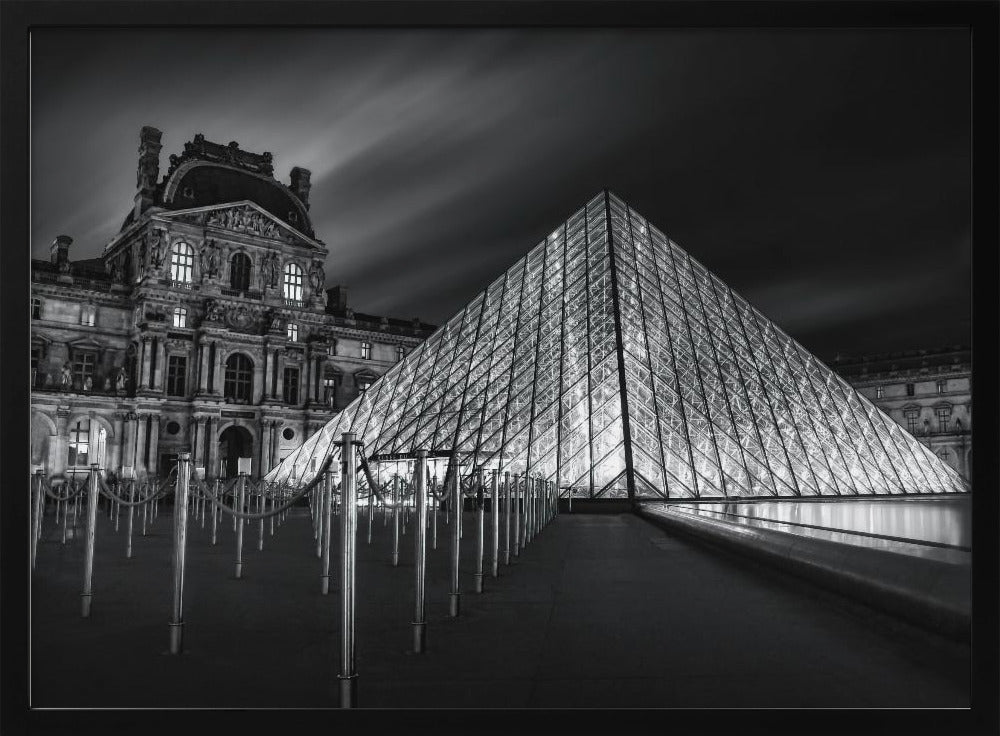 Louvre at Night Poster