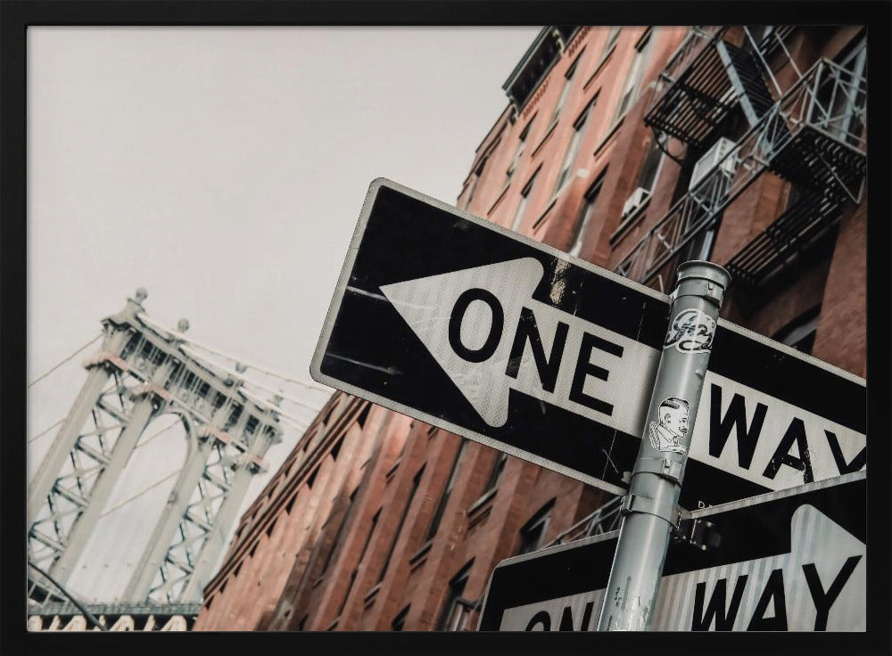 Manhattan Bridge One Way Poster