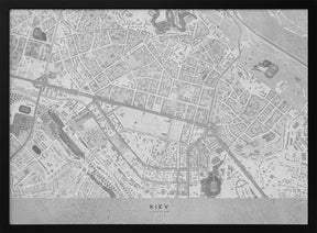 Gray map of Kiev downtown (pre-war) Poster