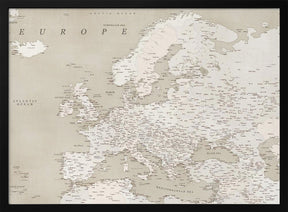 Vintage looking detailed map of Europe Poster