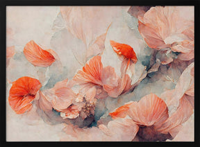 Wild Coral Flowers Poster