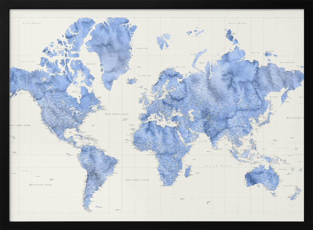 Parlan high detail world map Poster