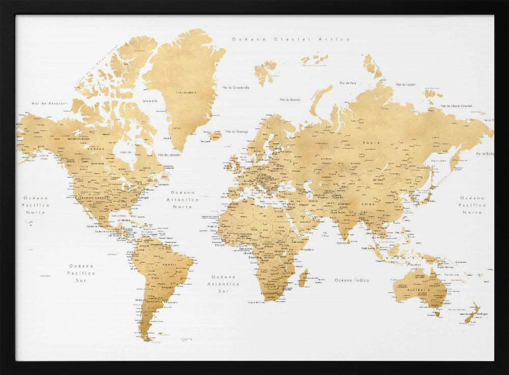 Rossie world map in Spanish Poster