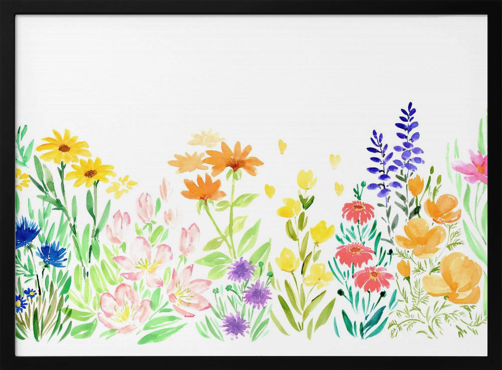 Watercolor wildflowers Poster