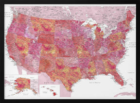 Highly detailed map of the United States, Tatiana Poster