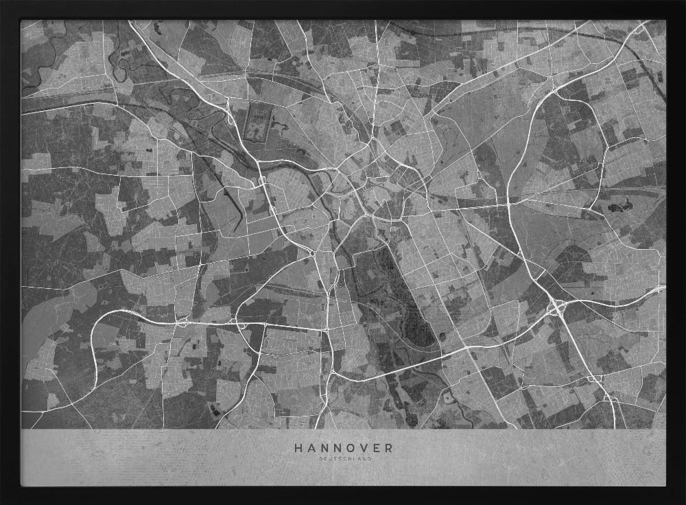 Gray vintage map of Hannover Germany Poster