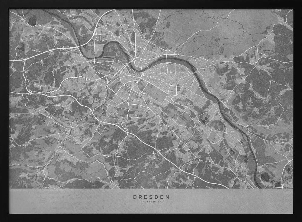 Gray vintage map of Dresden Germany Poster