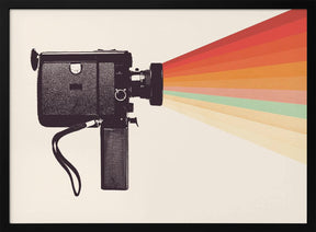 Movie Camera Rainbow Poster