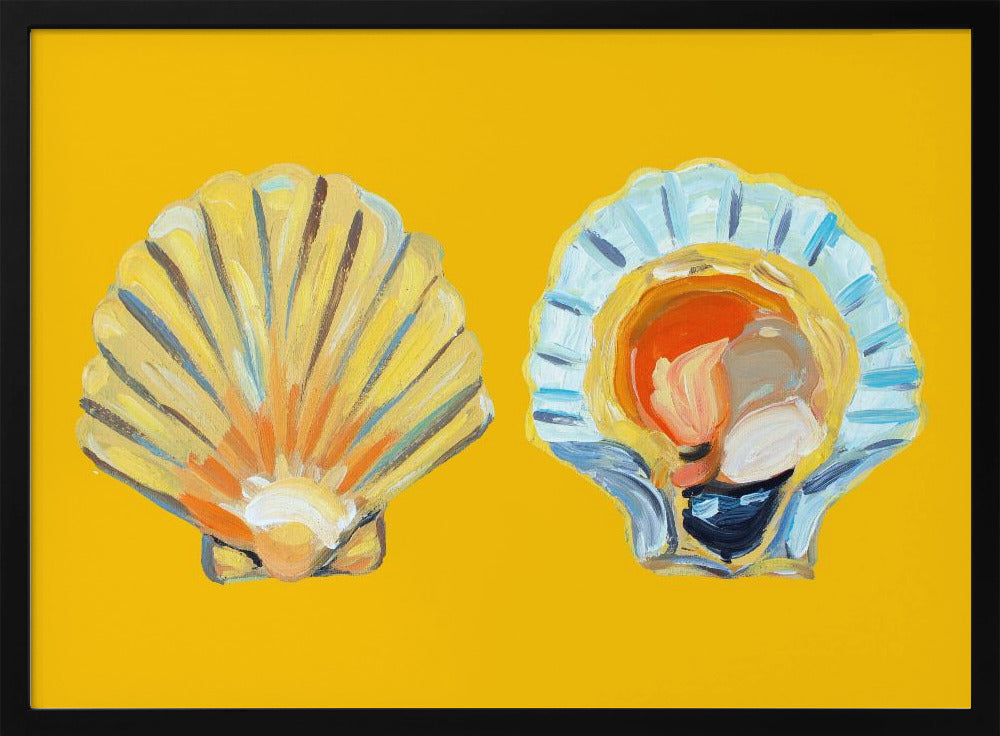 Scallops On Yellow Poster