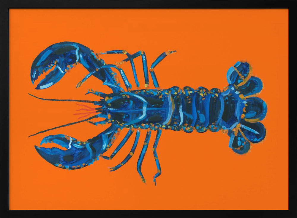 Lobster On Orange Poster