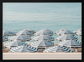 Striped Beach Umbrellas Poster