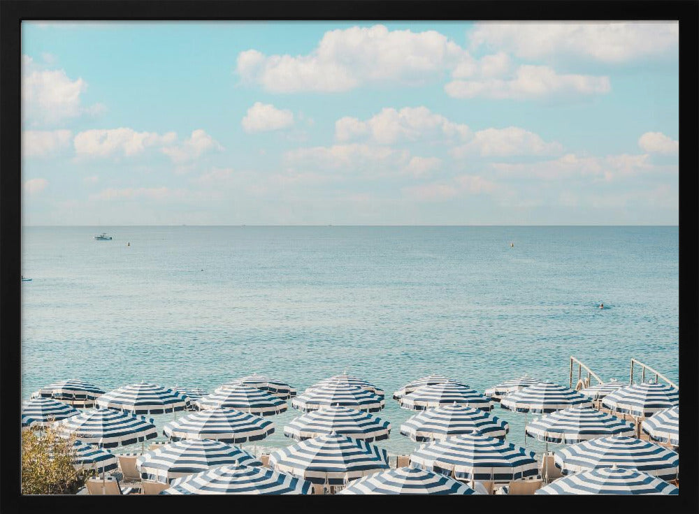 French Riviera Beach Umbrellas II Poster