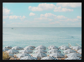 French Riviera Beach Umbrellas II Poster